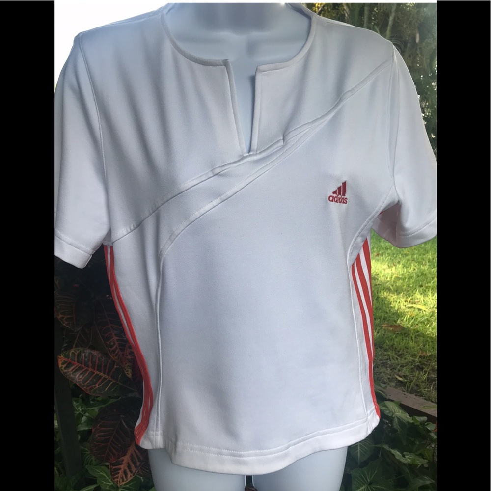 adidas , white top ,short sleeves ,size L